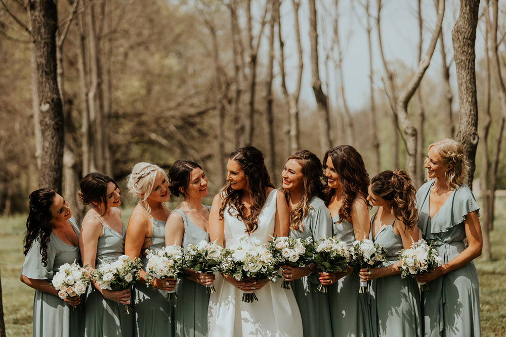 Exquisite bouquets for bride and bridesmaids at Zion Springs, a popular wedding venue in Virginia.