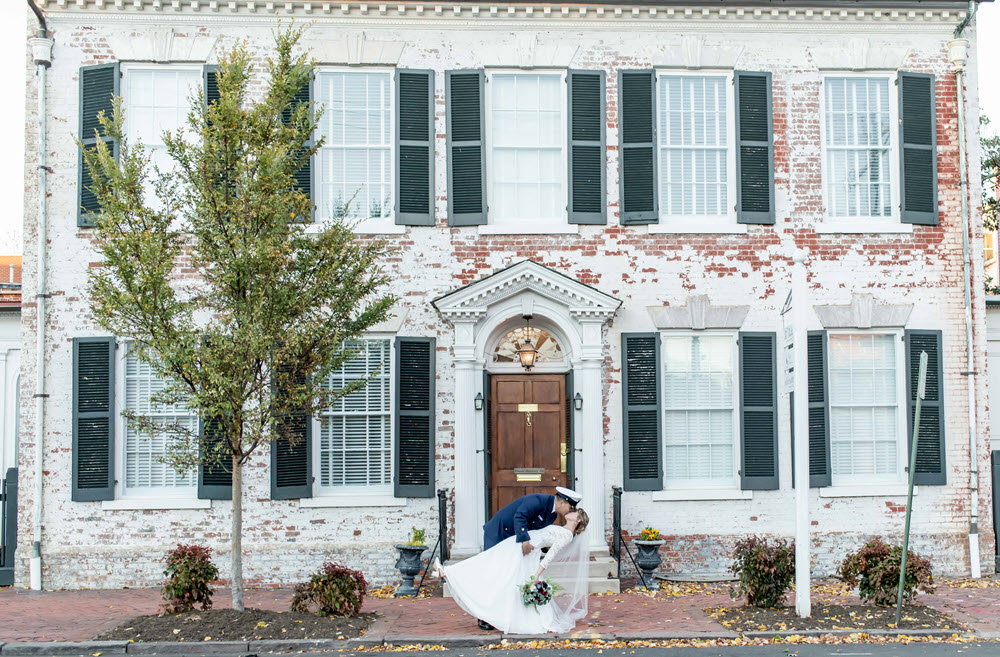 The historic architecture of The Rectory, offers a unique backdrop for weddings in Old Town Alexandria.