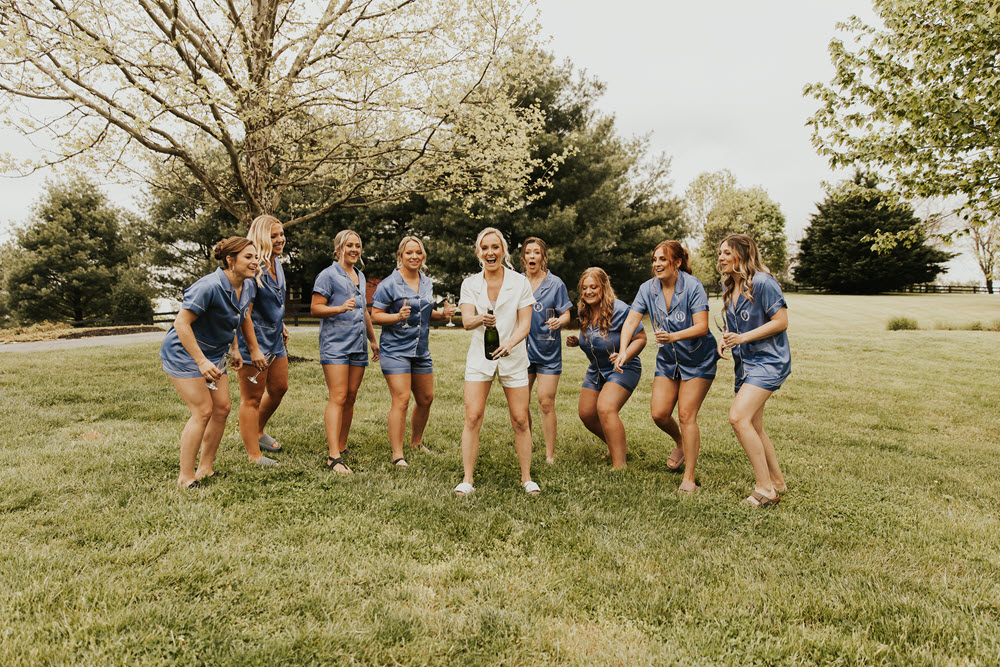 Brise & bridesmaids at Zion Springs, capturing the fun at Northern Virginia's premier all-inclusive wedding venue.